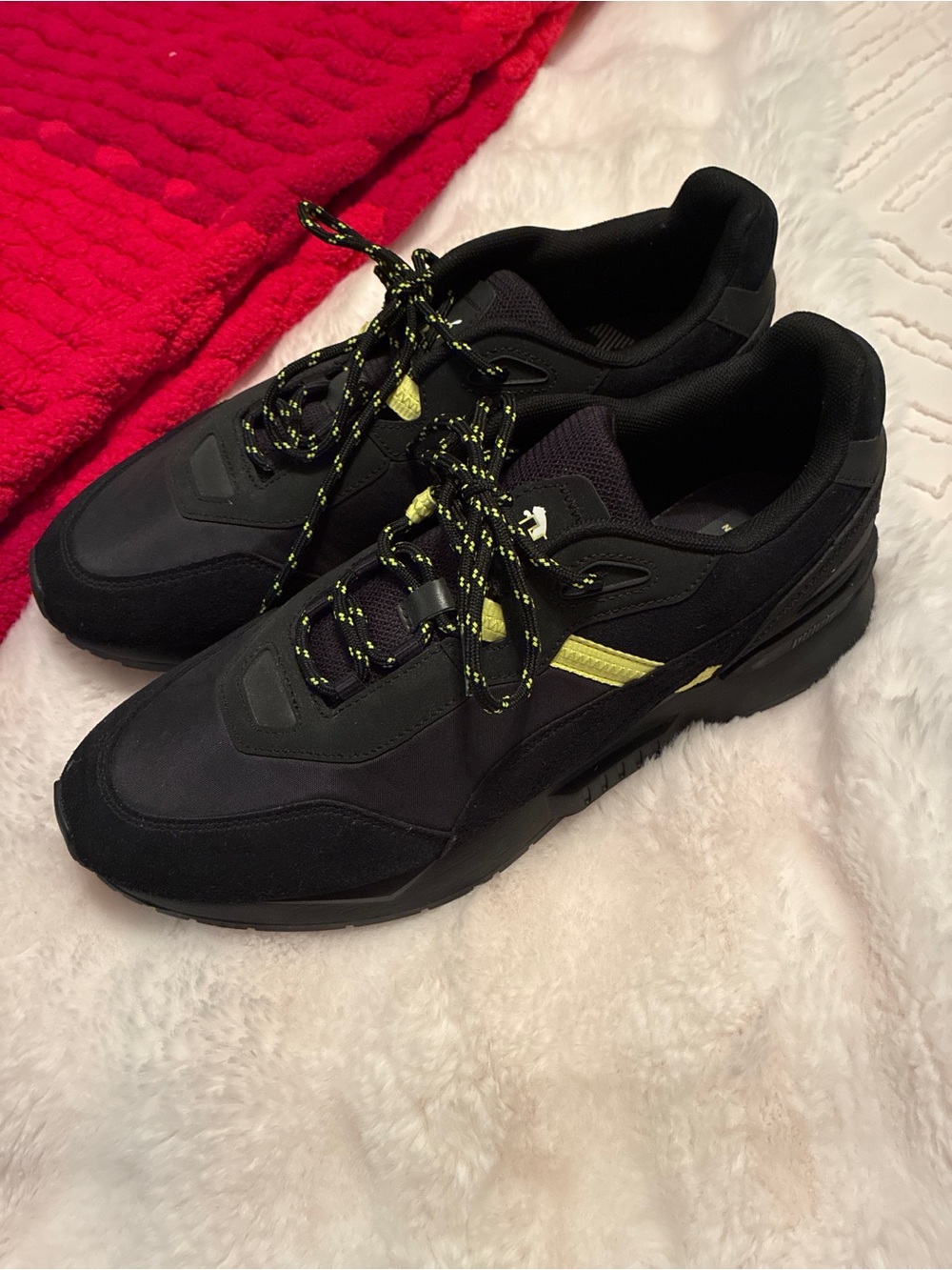 Puma x Helly Hansen Black Mirage Tech Sneakers with Yellow Accents